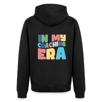 Coach Era Coaching Tees Sports Team Staff - Unisex Premium Organic Zip Hoodie - black - Back - Nico (187cm)