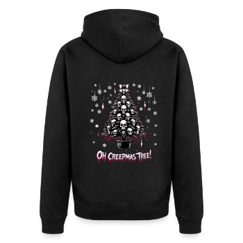 Oh Creepmas Tree Creepy Festive Goth Emo Horror - Unisex Premium Bio Zip Hoodie - Schwarz - Hinten - Nico (187cm)