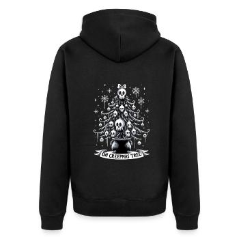 Oh Creepmas Tree Creepy Festive Goth Emo Horror - Unisex Premium Bio Zip Hoodie - Schwarz - Hinten - Nico (187cm)