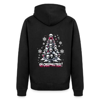 Oh Creepmas Tree Creepy Festive Goth Emo Horror - Unisex Premium Bio Zip Hoodie - Schwarz - Hinten - Nico (187cm)