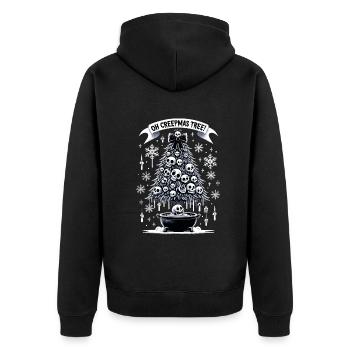 Oh Creepmas Tree Creepy Festive Goth Emo Horror - Unisex Premium Bio Zip Hoodie - Schwarz - Hinten - Nico (187cm)