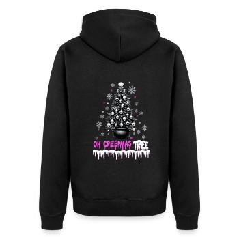 Oh Creepmas Tree Creepy Festive Goth Emo Horror - Unisex Premium Bio Zip Hoodie - Schwarz - Hinten - Nico (187cm)