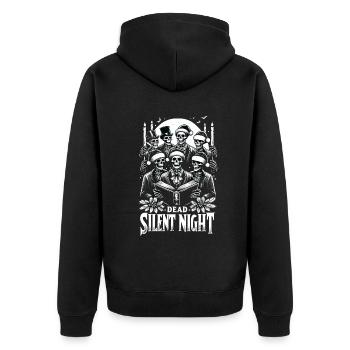 Dead Silent Night Victorian Skeleton Carolers - Unisex Premium Organic Zip Hoodie - black - Back - Nico (187cm)