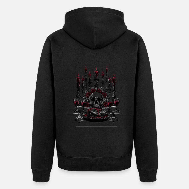 Gothic Macabre Feast Gothic Winter - Unisex Premium Bio Zip Hoodie - Schwarz