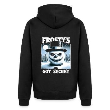 Frosty's Got a Secret - Sinister Snowman - Unisex Premium Organic Zip Hoodie - black - Back - Nico (187cm)