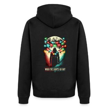 When the Lights Go Out - Sinister Christmas - Unisex Premium Organic Zip Hoodie - black - Back - Nico (187cm)