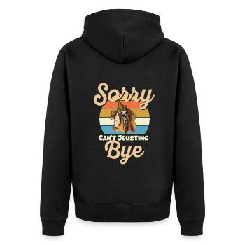 Ritter Mittelalterliche Renaissance-Ritterrüstung - Unisex Premium Bio Zip Hoodie - Schwarz - Hinten - Nico (187cm)
