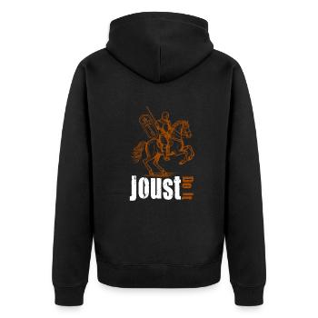 Ritter Mittelalterliche Renaissance-Ritterrüstung - Unisex Premium Bio Zip Hoodie - Schwarz - Hinten - Nico (187cm)