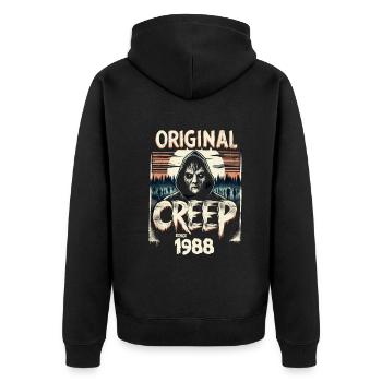 Vintage Creep depuis 1988 - anniversaire d’horreur rétro - Veste à capuche bio Premium Unisexe - noir - Dos - Nico (187cm)