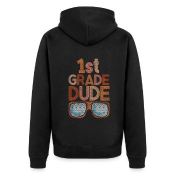 Kindergarten Teacher Funny Student 1st Graduation - Unisex Premium Organic Zip Hoodie - black - Back - Nico (187cm)