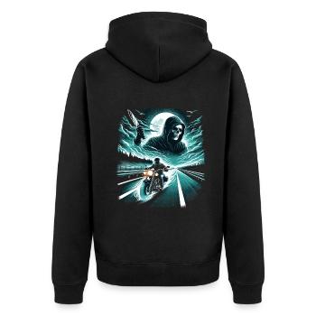 Horreur de l'autoroute : Ghostly Rider & Slasher - Veste à capuche bio Premium Unisexe - noir - Dos - Nico (187cm)