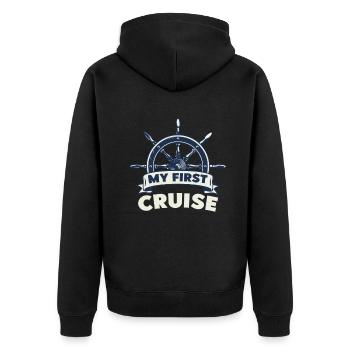 My First Cruise Family Vacation - Fun and Exciting - Unisex Premium Organic Zip Hoodie - black - Back - Nico (187cm)