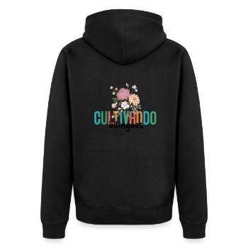 Cultivando Bilingües Spanish Teacher Apparel - Unisex Premium Organic Zip Hoodie - black - Back - Nico (187cm)