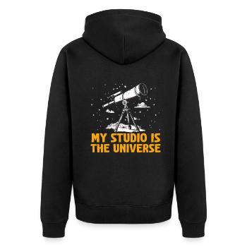 Space Photography Stargazing Telescope Astronomy - Unisex Premium Organic Zip Hoodie - black - Back - Nico (187cm)