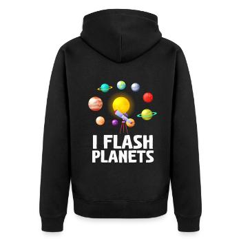 Space Photography Stargazing Telescope Astronomy - Unisex Premium Organic Zip Hoodie - black - Back - Nico (187cm)