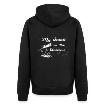 Space Photography Stargazing Telescope Astronomy - Unisex Premium Organic Zip Hoodie - black - Back - Nico (187cm)
