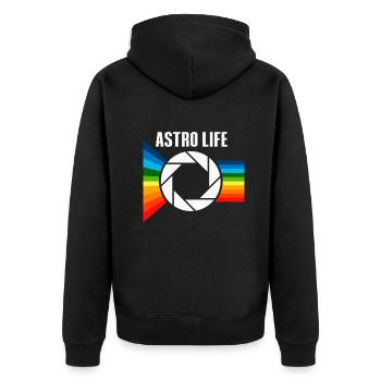 Space Photography Stargazing Telescope Astronomy - Unisex Premium Organic Zip Hoodie - black - Back - Nico (187cm)