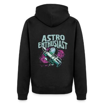 Space Photography Stargazing Telescope Astronomy - Unisex Premium Organic Zip Hoodie - black - Back - Nico (187cm)