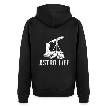Space Photography Stargazing Telescope Astronomy - Unisex Premium Organic Zip Hoodie - black - Back - Nico (187cm)