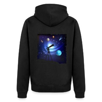 Space Photography Stargazing Telescope Astronomy - Unisex Premium Organic Zip Hoodie - black - Back - Nico (187cm)