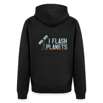 Space Photography Stargazing Telescope Astronomy - Unisex Premium Organic Zip Hoodie - black - Back - Nico (187cm)