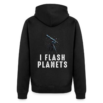 Space Photography Stargazing Telescope Astronomy - Unisex Premium Organic Zip Hoodie - black - Back - Nico (187cm)