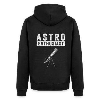 Space Photography Stargazing Telescope Astronomy - Unisex Premium Organic Zip Hoodie - black - Back - Nico (187cm)
