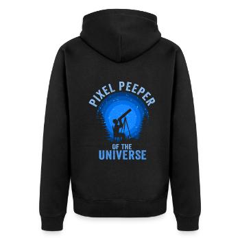 Space Photography Stargazing Telescope Astronomy - Unisex Premium Organic Zip Hoodie - black - Back - Nico (187cm)