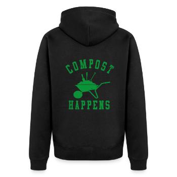 Wurm Farmer Wurmkompost Niedliche Männer Frauen Kompostieren - Unisex Premium Bio Zip Hoodie - Schwarz - Hinten - Nico (187cm)