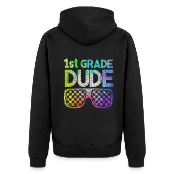 Kindergarten Teacher Funny Student 1st Graduation - Unisex Premium Organic Zip Hoodie - black - Back - Nico (187cm)