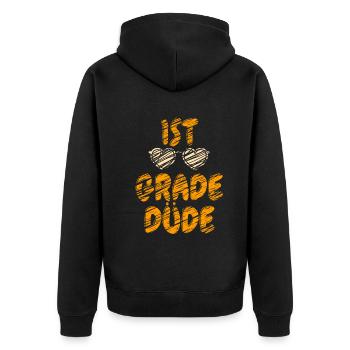 Kindergarten Teacher Funny Student 1st Graduation - Unisex Premium Organic Zip Hoodie - black - Back - Nico (187cm)