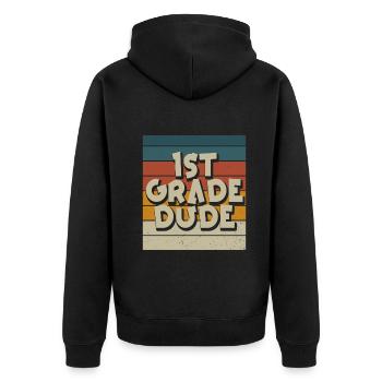 Kindergarten Teacher Funny Student 1st Graduation - Unisex Premium Organic Zip Hoodie - black - Back - Nico (187cm)
