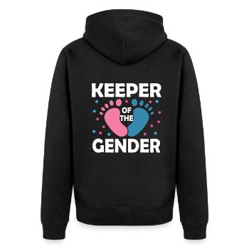 Keeper Of The Gender - Unisex Premium Organic Zip Hoodie - black - Back - Nico (187cm)