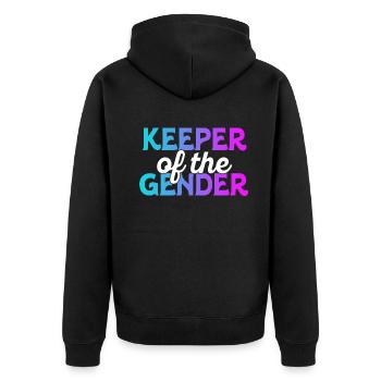 Keeper Of The Gender - Unisex Premium Organic Zip Hoodie - black - Back - Nico (187cm)
