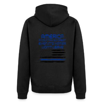 L’Amérique Un pays si grand Patriotique américain - Veste à capuche bio Premium Unisexe - noir - Dos - Nico (187cm)