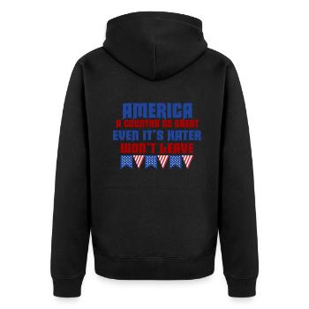 L’Amérique Un pays si grand Patriotique américain - Veste à capuche bio Premium Unisexe - noir - Dos - Nico (187cm)