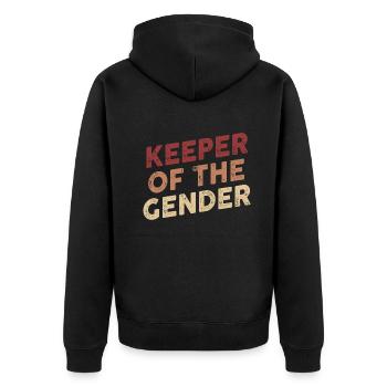 Keeper Of The Gender - Unisex Premium Organic Zip Hoodie - black - Back - Nico (187cm)