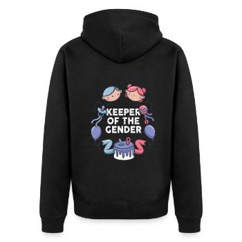 Keeper Of The Gender - Unisex Premium Organic Zip Hoodie - black - Back - Nico (187cm)