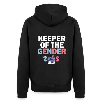 Keeper Of The Gender - Unisex Premium Organic Zip Hoodie - black - Back - Nico (187cm)