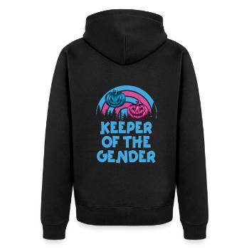 Keeper Of The Gender - Unisex Premium Organic Zip Hoodie - black - Back - Nico (187cm)