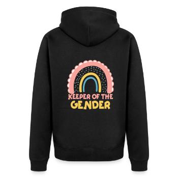 Keeper Of The Gender - Unisex Premium Organic Zip Hoodie - black - Back - Nico (187cm)