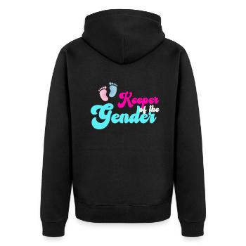 Keeper Of The Gender - Unisex Premium Organic Zip Hoodie - black - Back - Nico (187cm)