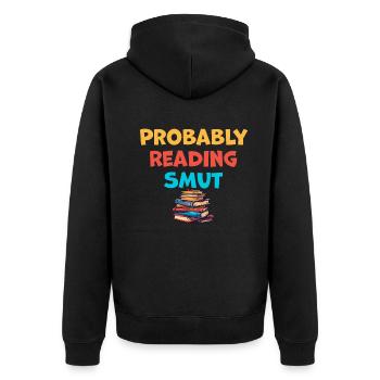 Wahrscheinlich Smut lesen Vintage-Bücher Schmutz - Unisex Premium Bio Zip Hoodie - Schwarz - Hinten - Nico (187cm)