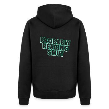Wahrscheinlich Smut lesen Vintage-Bücher Schmutz - Unisex Premium Bio Zip Hoodie - Schwarz - Hinten - Nico (187cm)