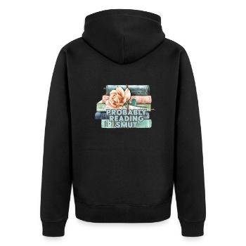 Wahrscheinlich Smut lesen Vintage-Bücher Schmutz - Unisex Premium Bio Zip Hoodie - Schwarz - Hinten - Nico (187cm)