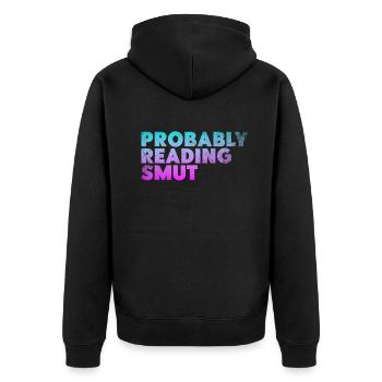 Wahrscheinlich Smut lesen Vintage-Bücher Schmutz - Unisex Premium Bio Zip Hoodie - Schwarz - Hinten - Nico (187cm)