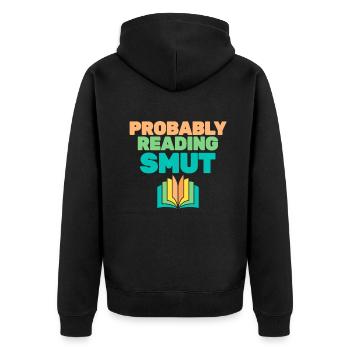 Wahrscheinlich Smut lesen Vintage-Bücher Schmutz - Unisex Premium Bio Zip Hoodie - Schwarz - Hinten - Nico (187cm)