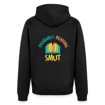 Wahrscheinlich Smut lesen Vintage-Bücher Schmutz - Unisex Premium Bio Zip Hoodie - Schwarz - Hinten - Nico (187cm)