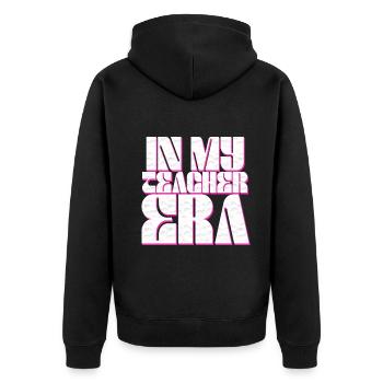 In meiner Lehrzeit Unterricht - Unisex Premium Bio Zip Hoodie - Schwarz - Hinten - Nico (187cm)