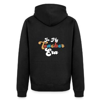 In meiner Lehrzeit Unterricht - Unisex Premium Bio Zip Hoodie - Schwarz - Hinten - Nico (187cm)
